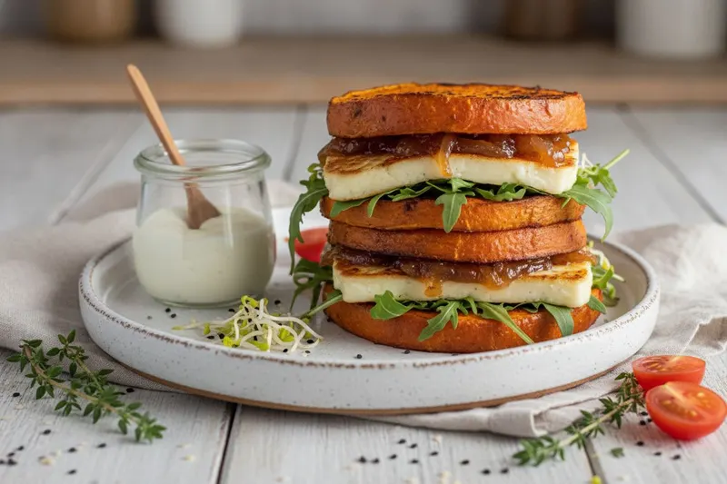 Bataatti-grillijuustoburgeri
