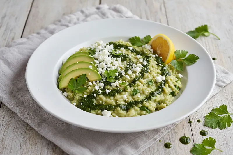 Chimichurririsotto avokadolla