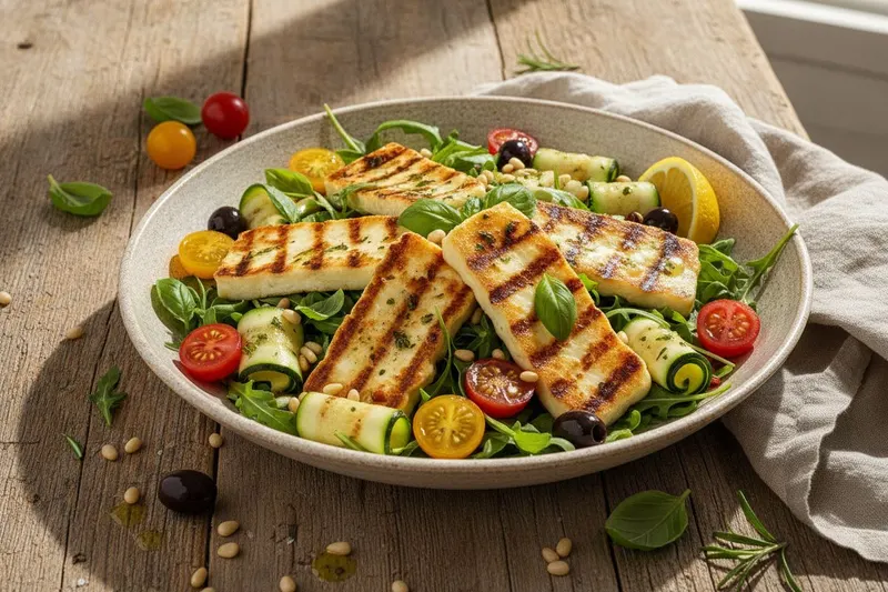 Grillattu halloumisalaatti