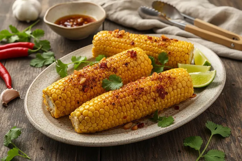 Grillattu maissi valkosipuli-chiliöljyllä