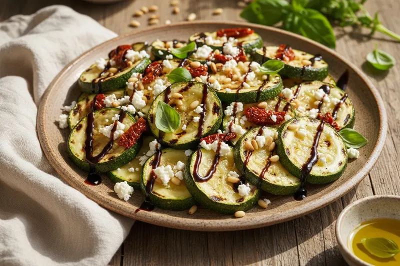 Grillatut kesäkurpitsat fetalla ja balsamicolla