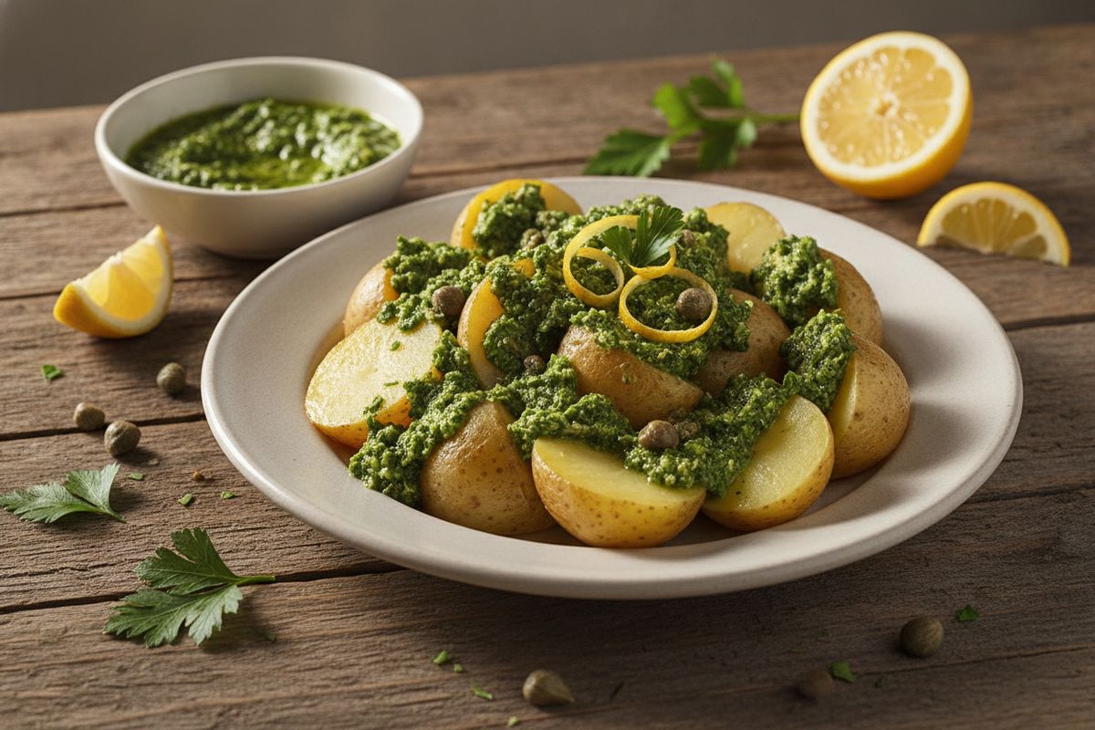 Italialaiset salsa verde -perunat