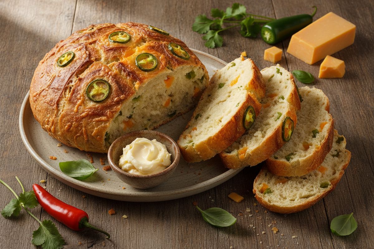 Jalapeño-cheddarleipä