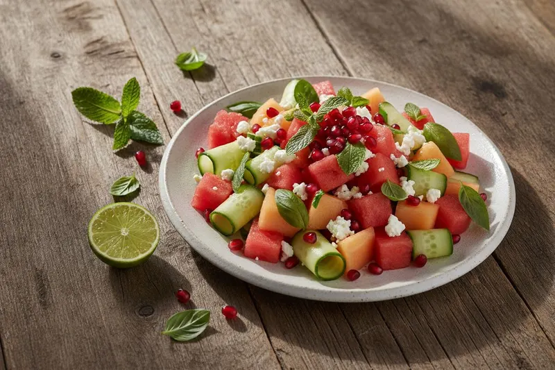 Kesäinen melonisalaatti