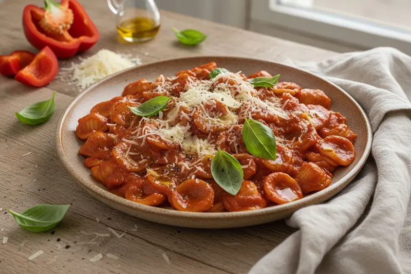 Orecchiette paprikakastikkeella