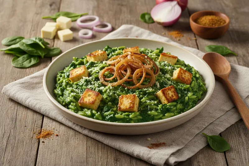 Palak Paneer Orzo – Pinaattikastike orzolla