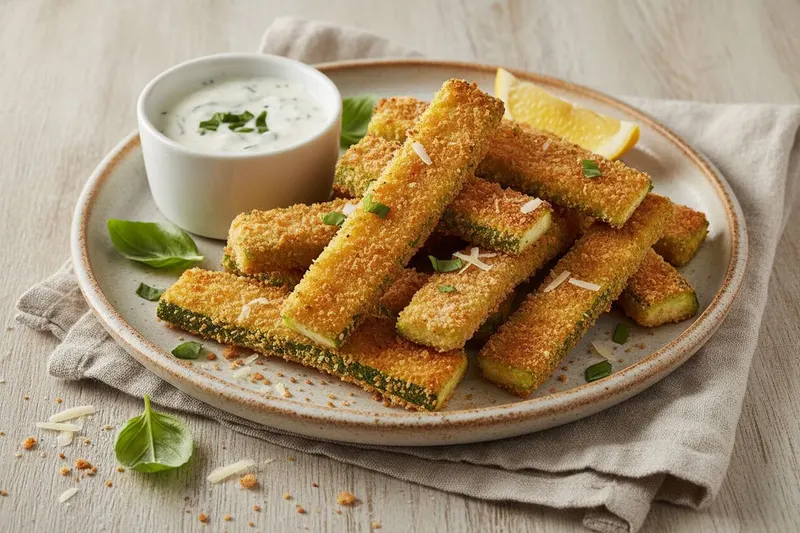 Parmesaani-kesäkurpitsatikut