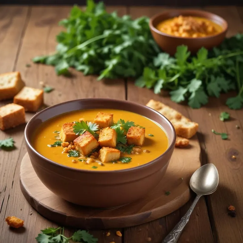 Punalinssisoppa crispy paneer -tarkalla